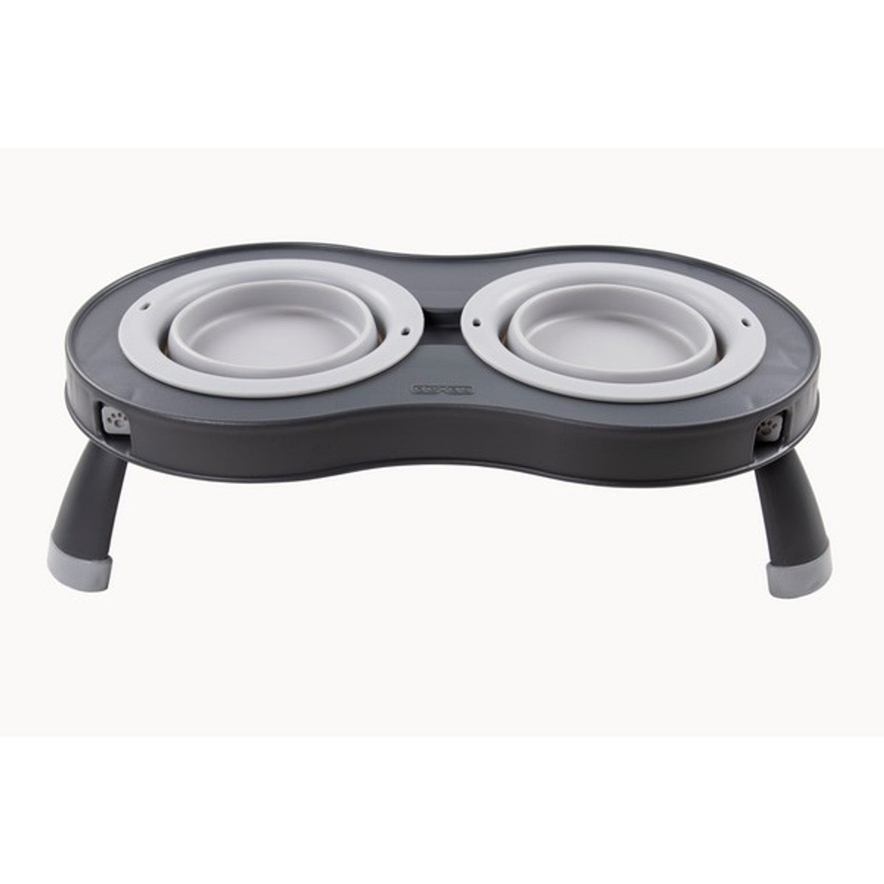 Dexas Double Elevated Feeder for Pets - Portable and Foldable for Easy Storage