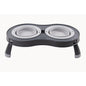 Dexas Double Elevated Feeder for Pets - Portable and Foldable for Easy Storage