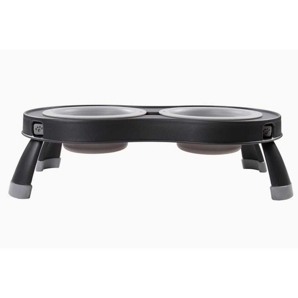 Dexas Double Elevated Feeder for Pets - Portable and Foldable for Easy Storage