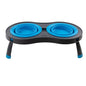 Dexas Double Elevated Feeder for Pets - Portable and Foldable for Easy Storage