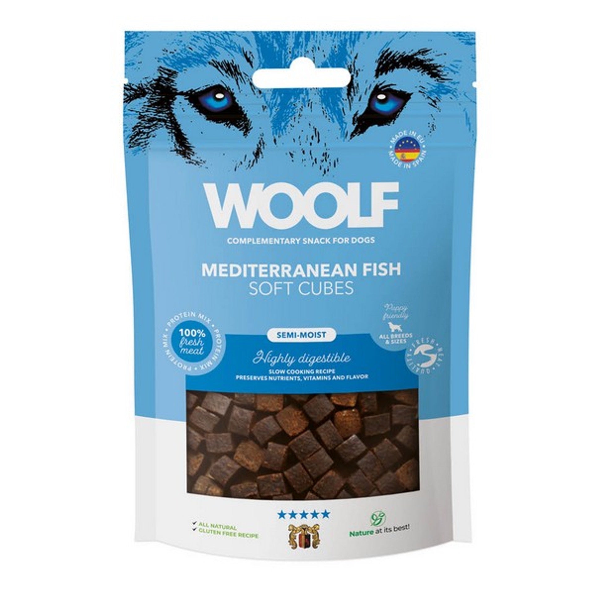 WOOLF All Natural Dog Treats - Classic and Soft Cubes Range 100g