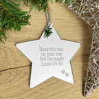 Oh So Precious Pet Memorial Mirrored Star Christmas Decoration