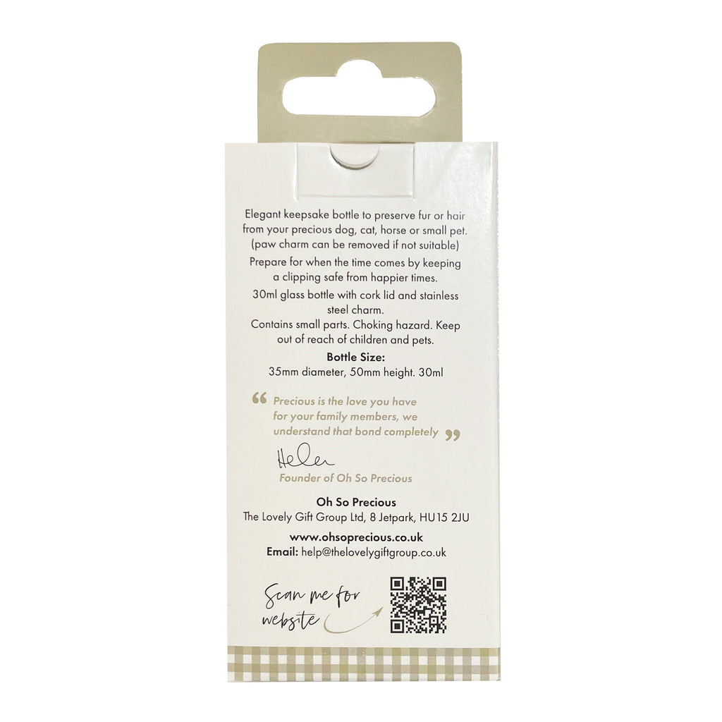 Oh So Precious Pet Fur & Hair Keepsake Bottle