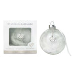 Oh So Precious Pet Memorial Feather Filled Glass Bauble With Paw Print Charm