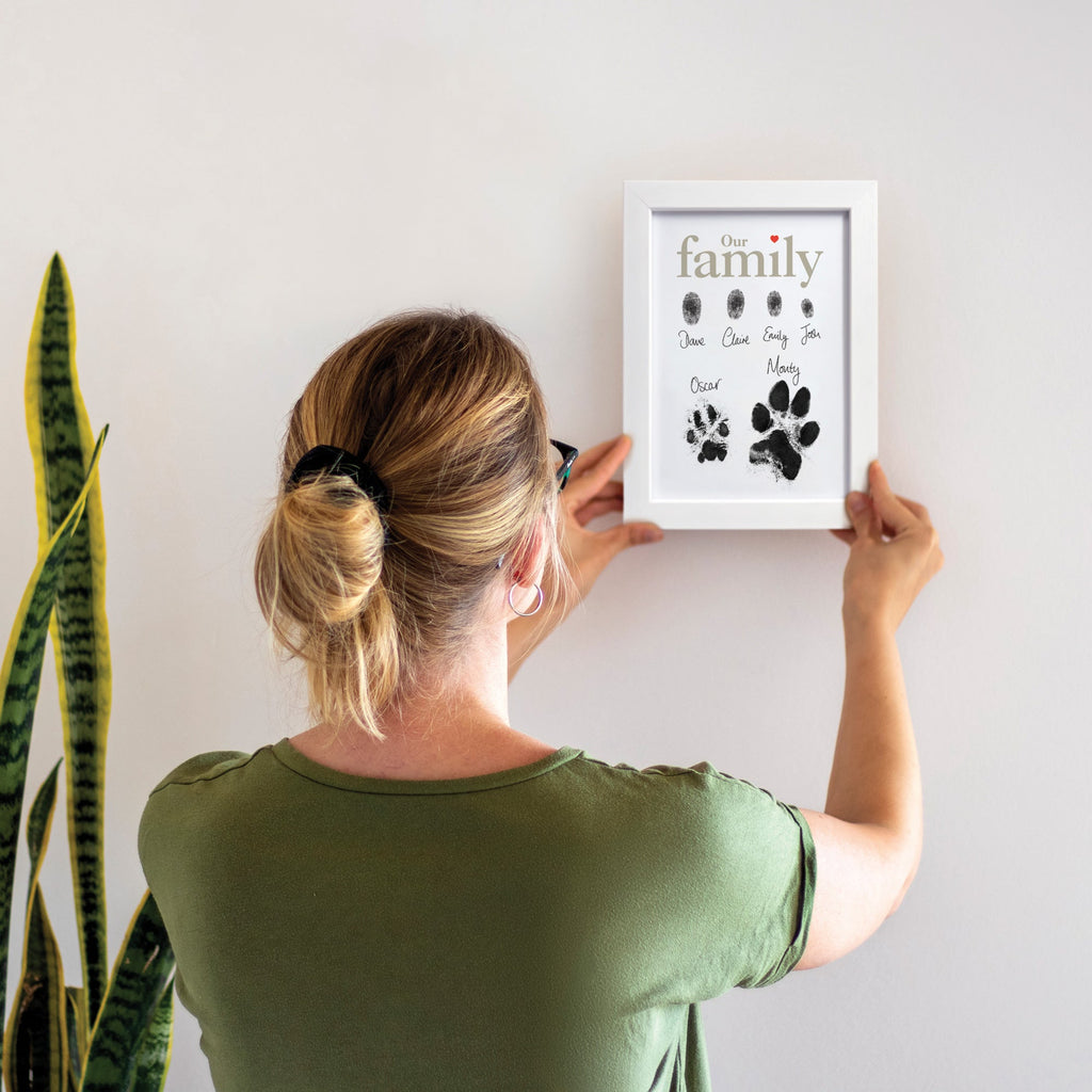 Oh So Precious Framed Family Finger/Paw Print Frame With Ink Kit
