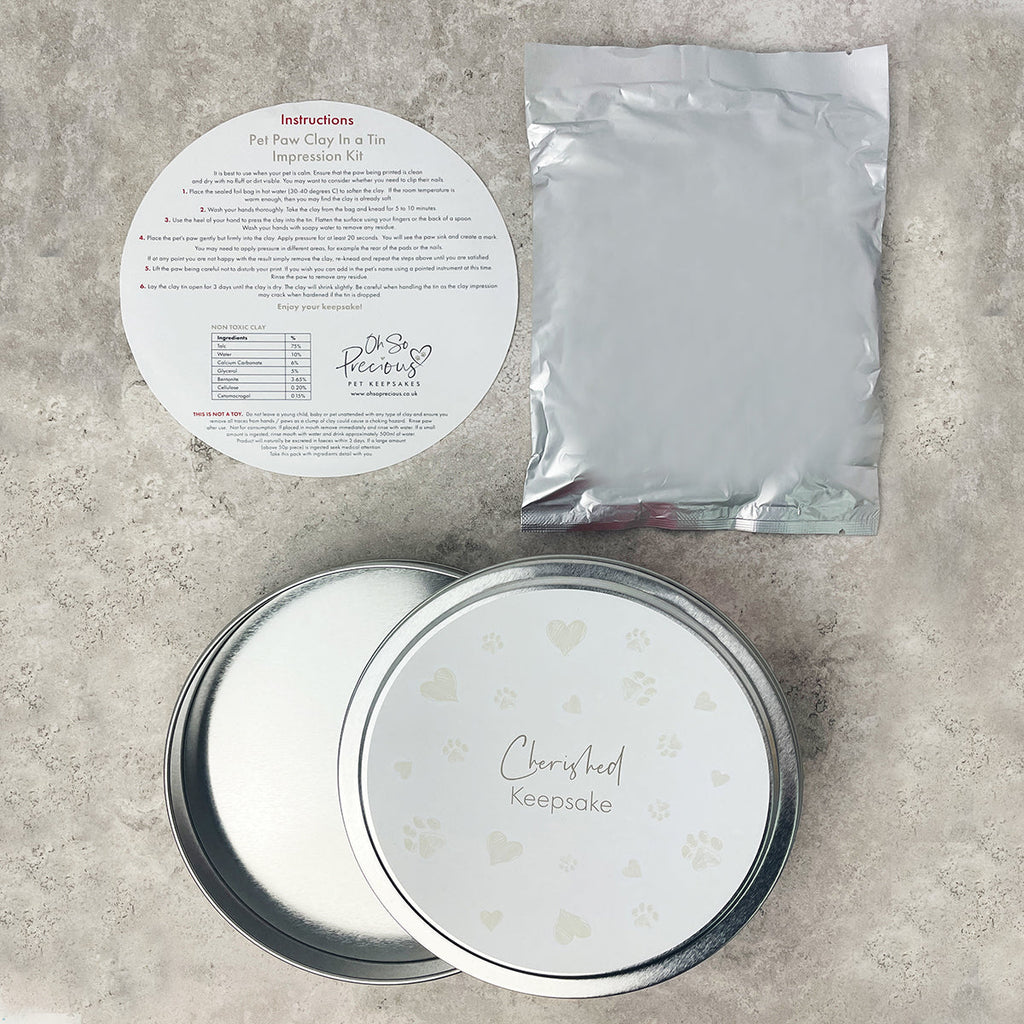 Oh So Precious Pet Paw Print Clay Impression Tin