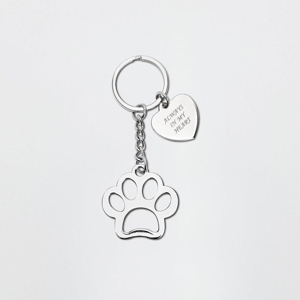 Oh So Precious Always In My Heart Charm Paw Memorial Keyring