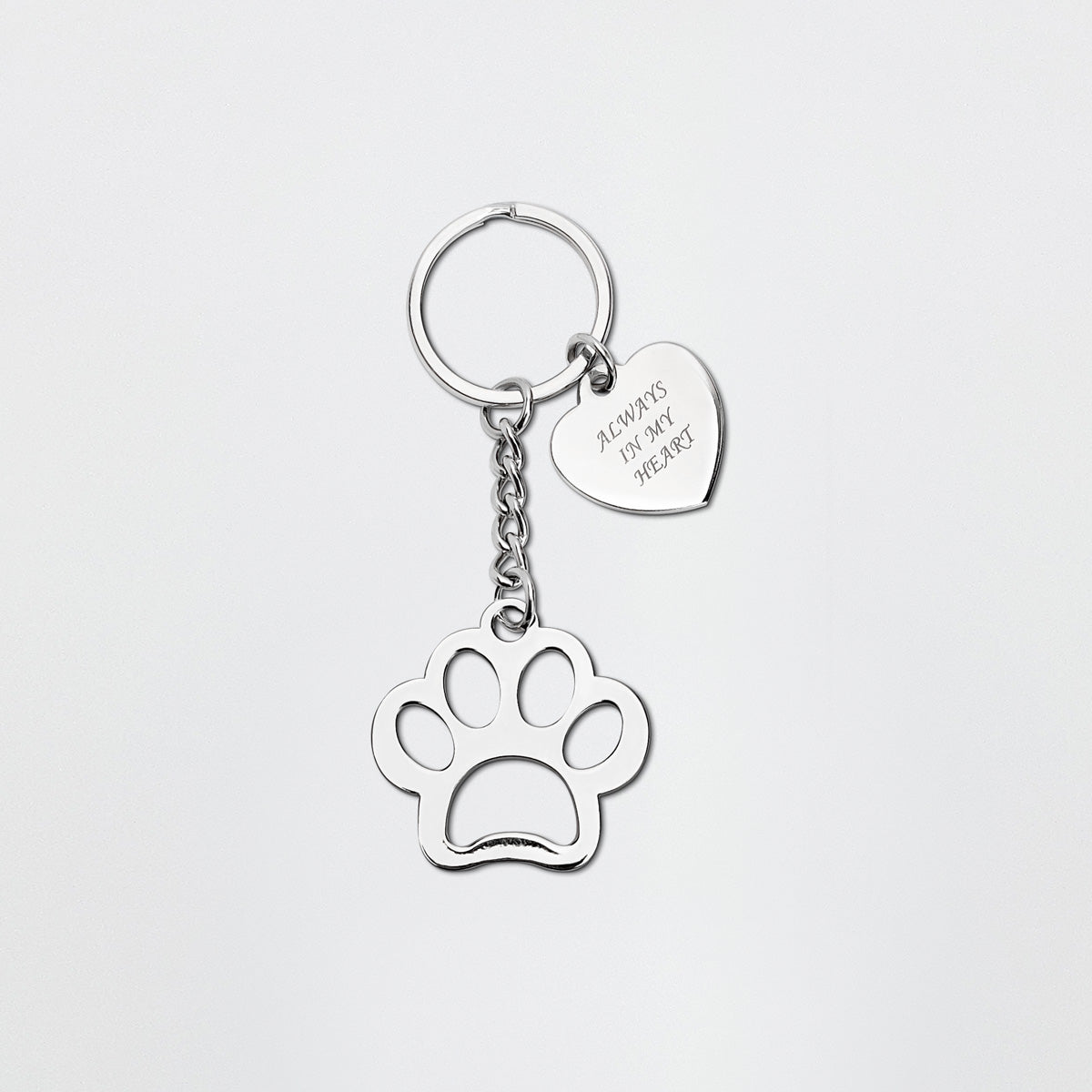 Oh So Precious Always In My Heart Charm Paw Memorial Keyring