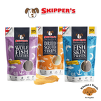 Skippers Premium Fish Skin Dog Treats - Omega 3 Natural Dental Care
