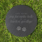 Hardest Goodbye Engraved Circular Slate Garden/Grave Marker