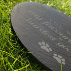 Hardest Goodbye Engraved Circular Slate Garden/Grave Marker