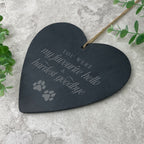 Hardest Goodbye Engraved Slate Hanging Heart