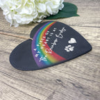 Rainbow Bridge Slate Hanging Heart