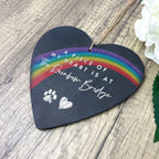Rainbow Bridge Slate Hanging Heart