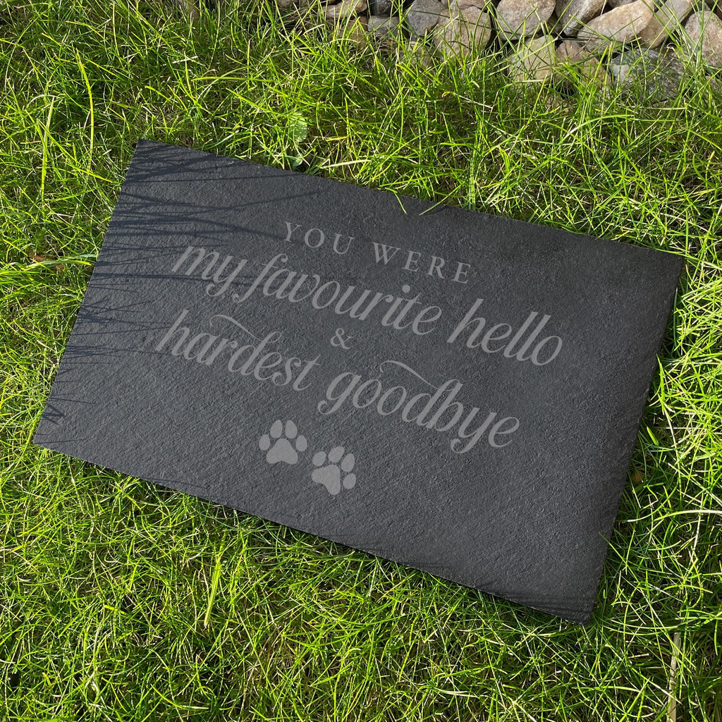 Hardest Goodbye Engraved Rectangular Slate Garden/Grave Marker