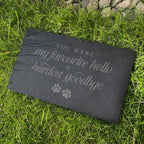 Hardest Goodbye Engraved Rectangular Slate Garden/Grave Marker