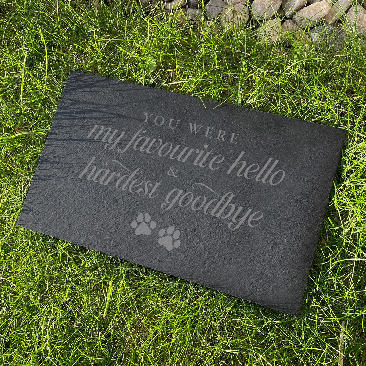 Hardest Goodbye Engraved Rectangular Slate Garden/Grave Marker