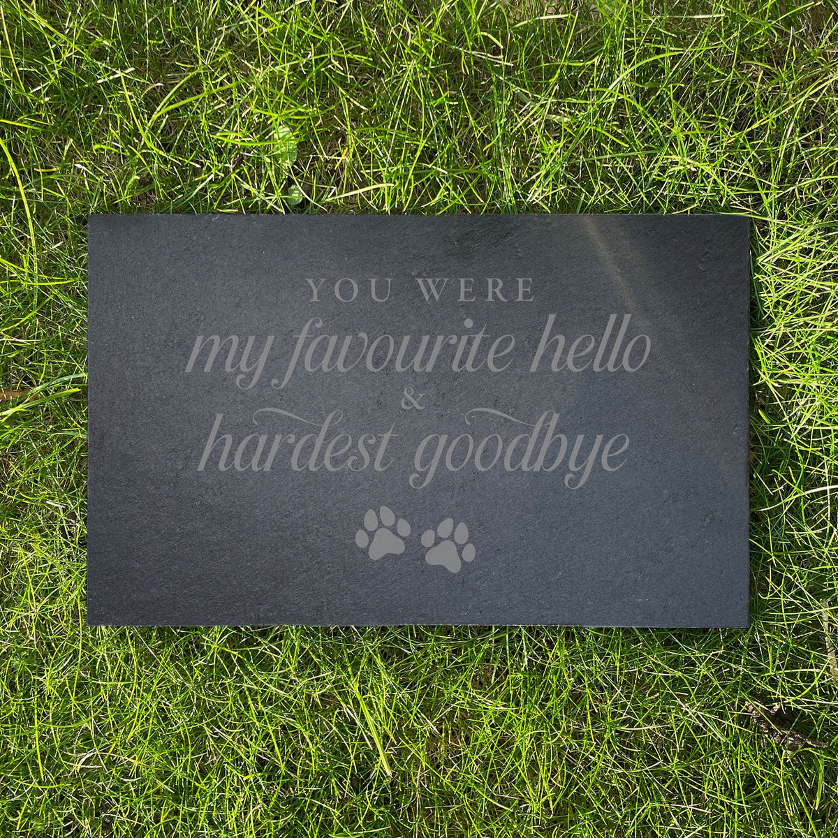 Hardest Goodbye Engraved Rectangular Slate Garden/Grave Marker