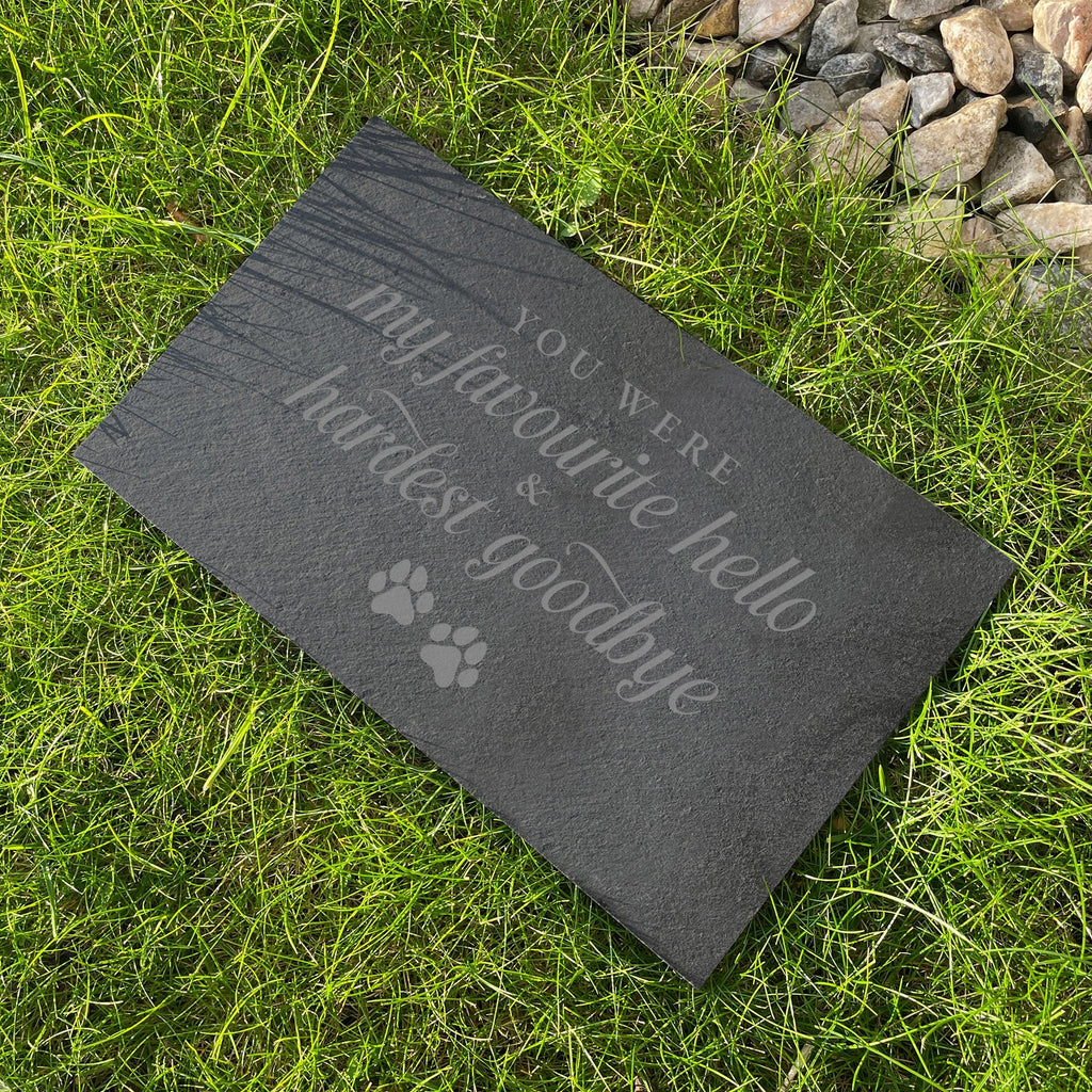 Hardest Goodbye Engraved Rectangular Slate Garden/Grave Marker