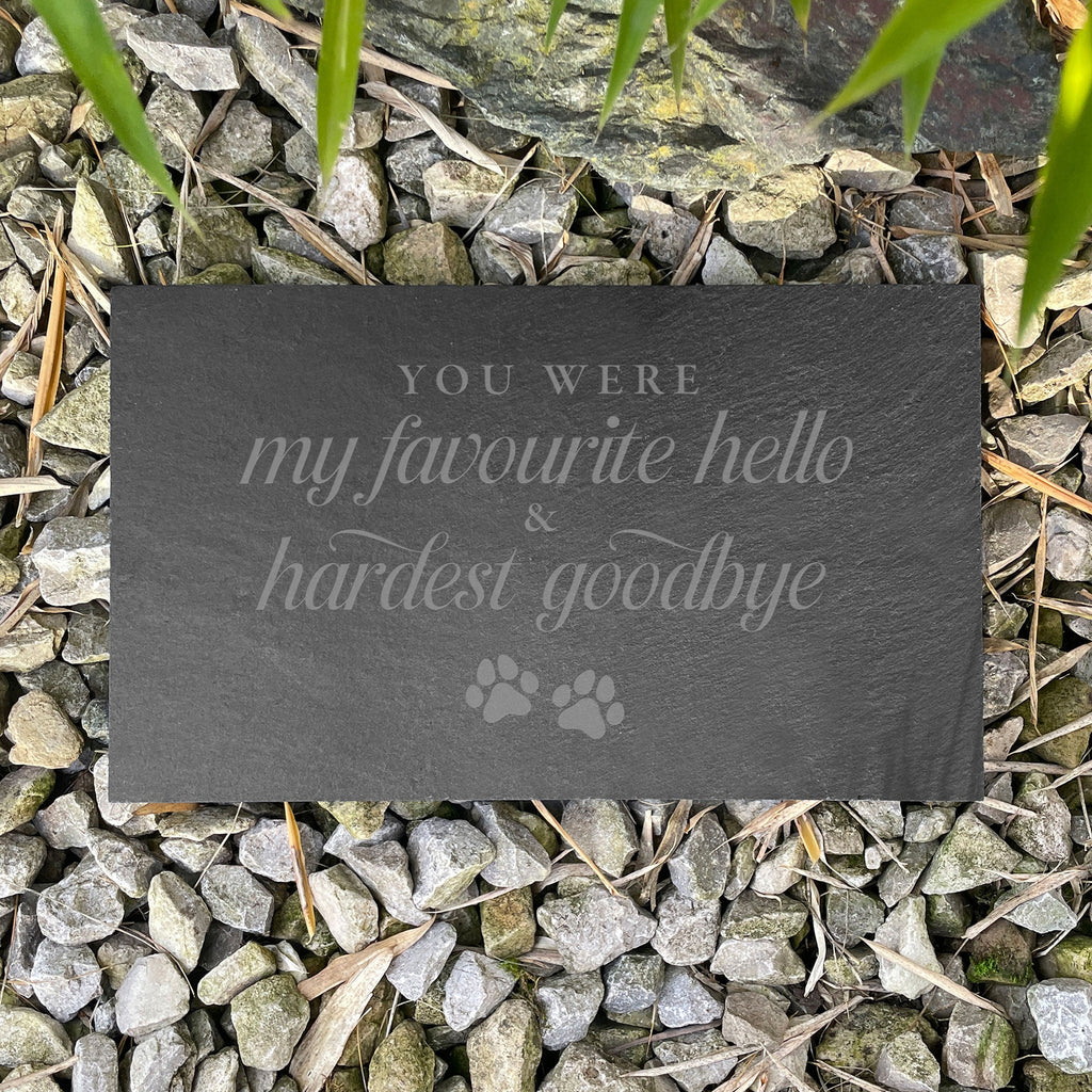 Hardest Goodbye Engraved Rectangular Slate Garden/Grave Marker
