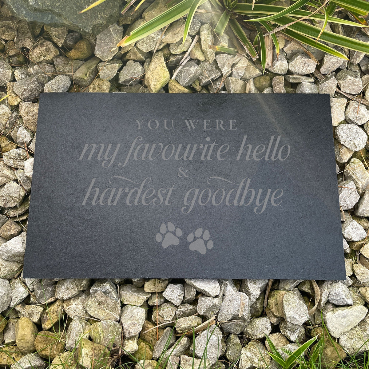 Hardest Goodbye Engraved Rectangular Slate Garden/Grave Marker