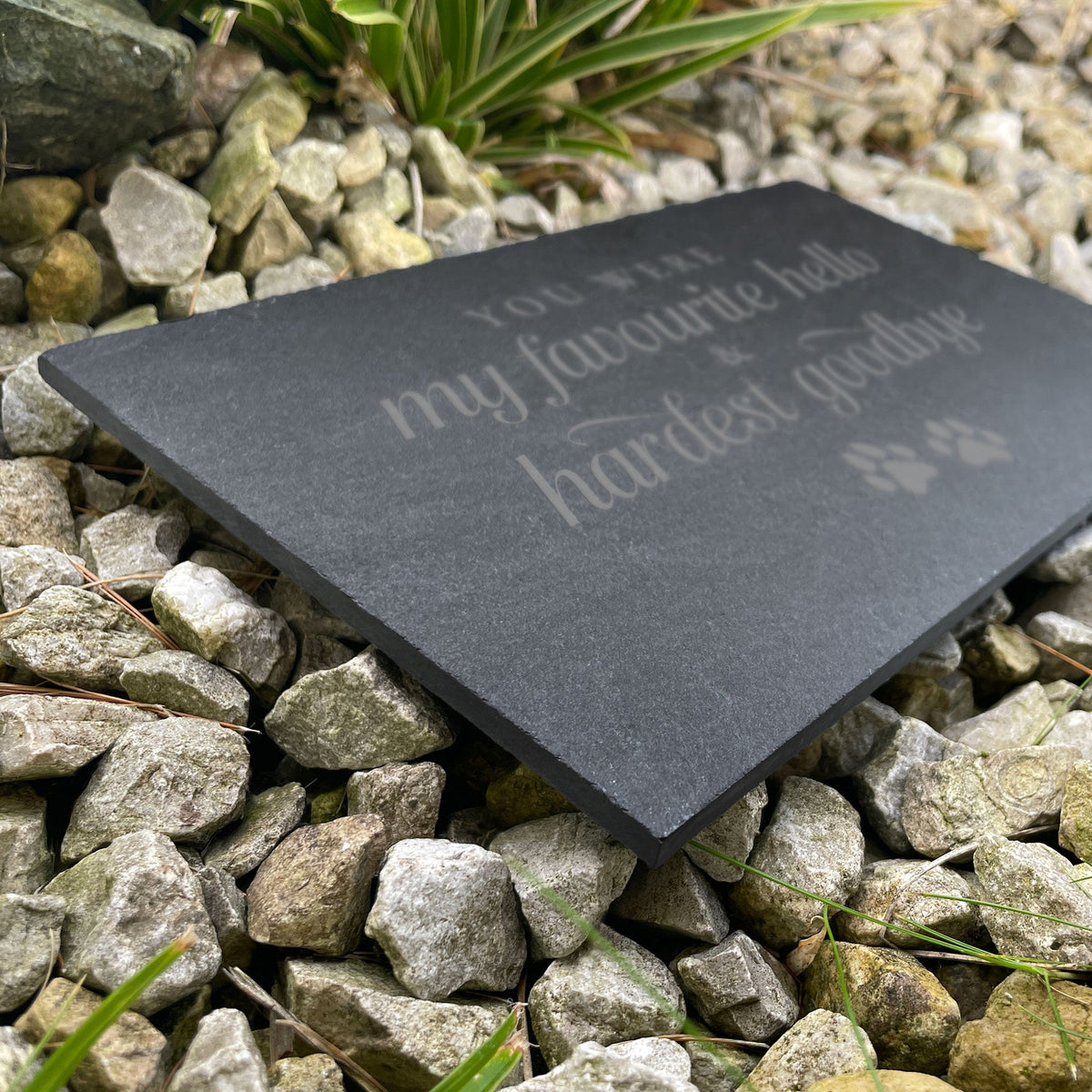 Hardest Goodbye Engraved Rectangular Slate Garden/Grave Marker