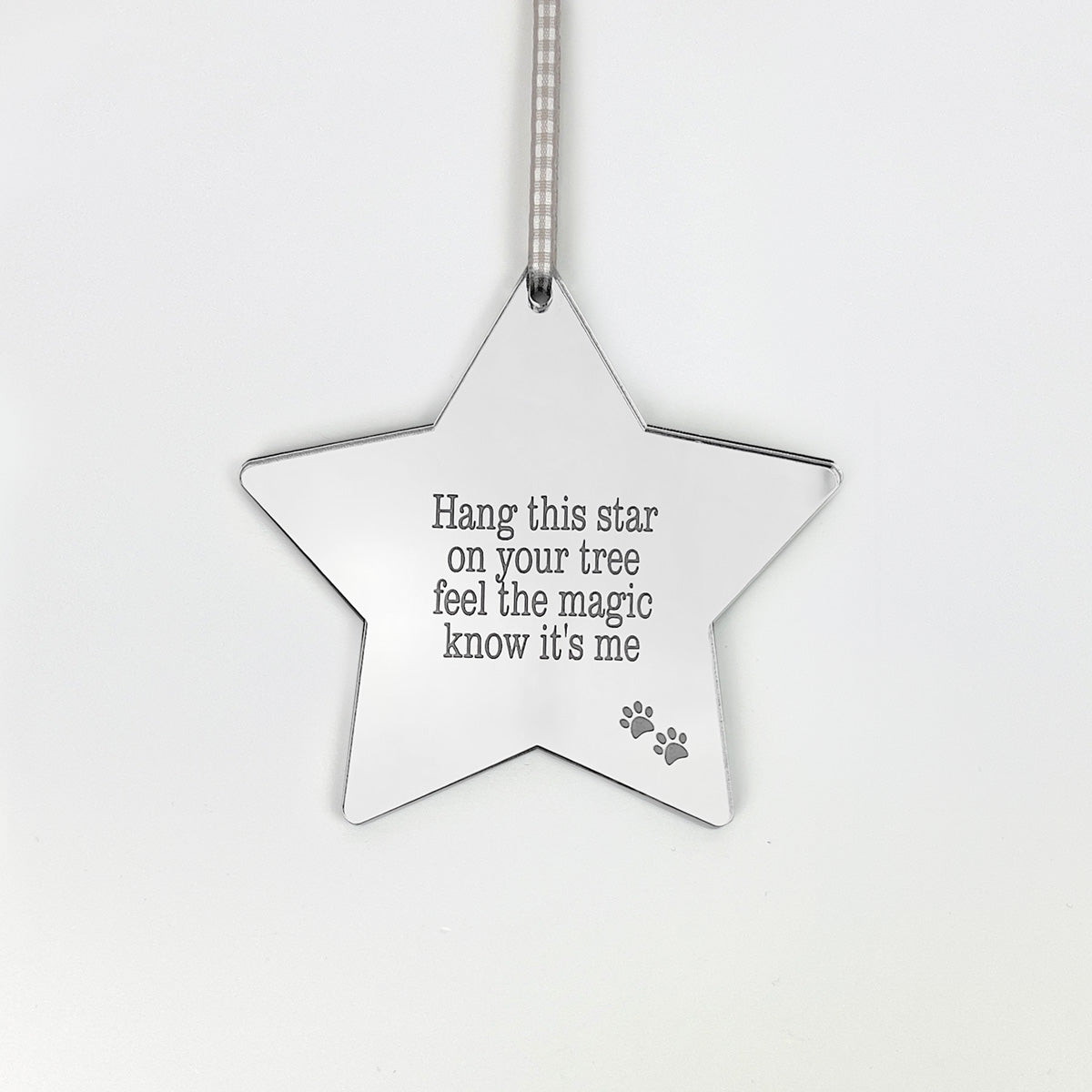 Oh So Precious Pet Memorial Mirrored Star Christmas Decoration