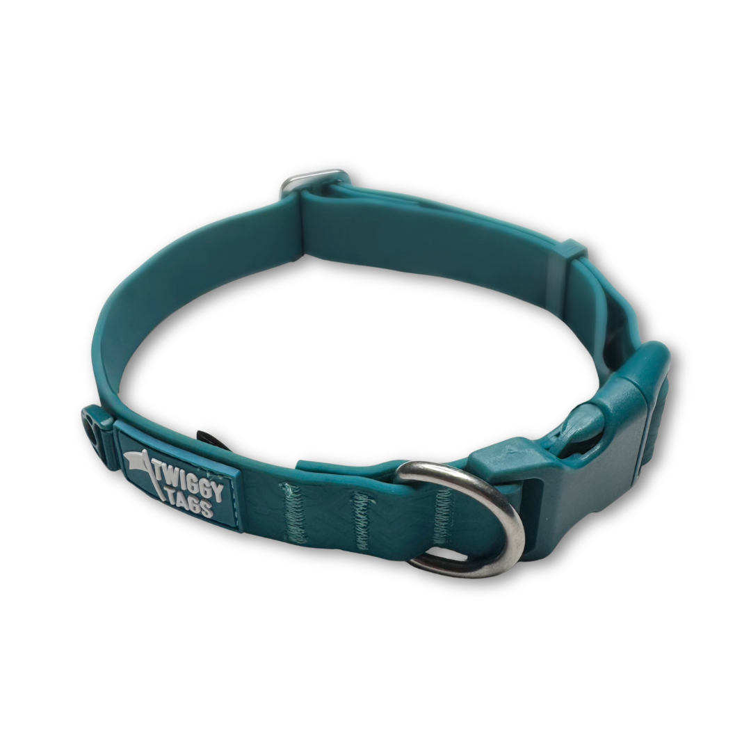 Twiggy Tags Tidal Waterproof Collar - Azure