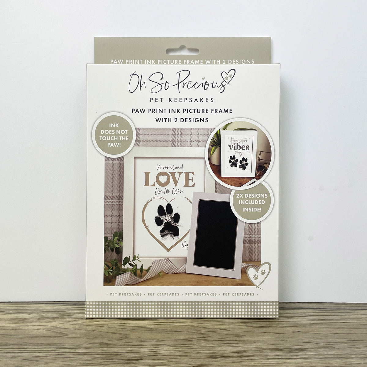 Oh So Precious Paw Print Ink Picture Frame With 2 Designs + Ink Pad