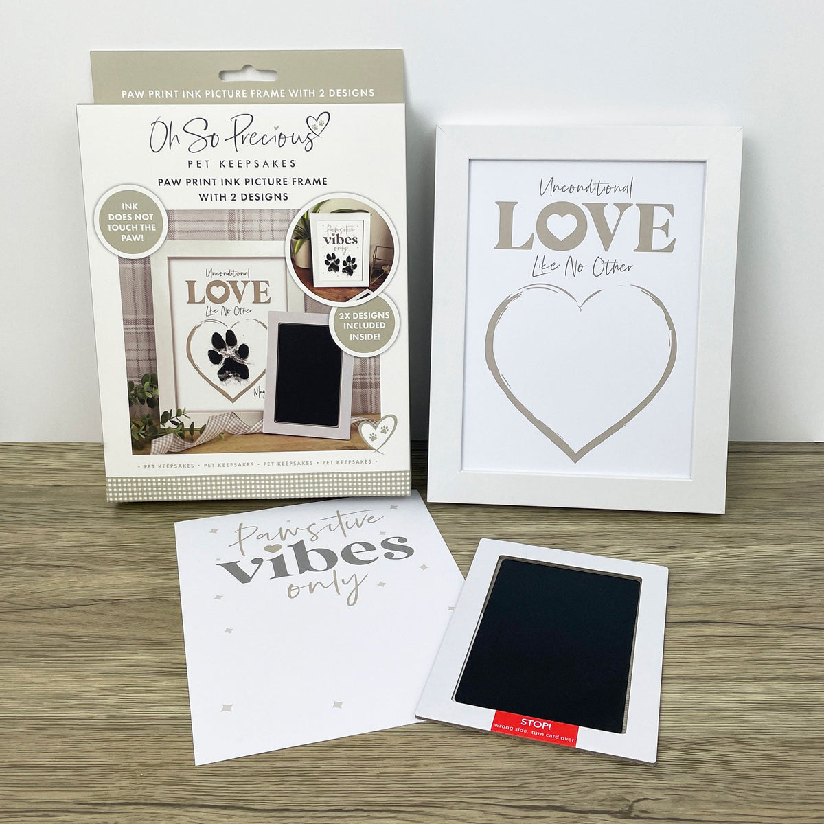 Oh So Precious Paw Print Ink Picture Frame With 2 Designs + Ink Pad