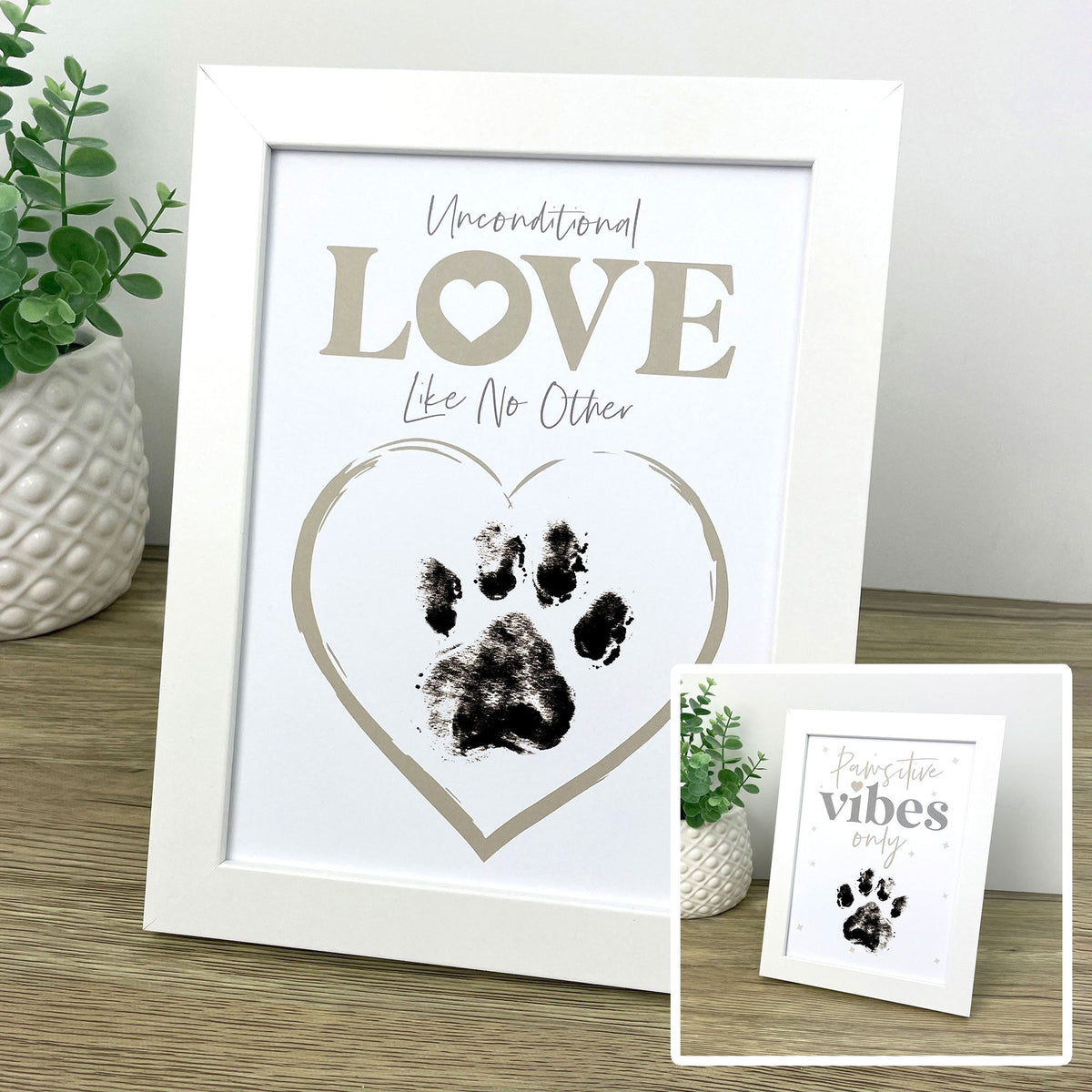 Oh So Precious Paw Print Ink Picture Frame With 2 Designs + Ink Pad
