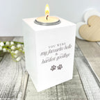 Hardest Goodbye Engraved White Tea Light Holder