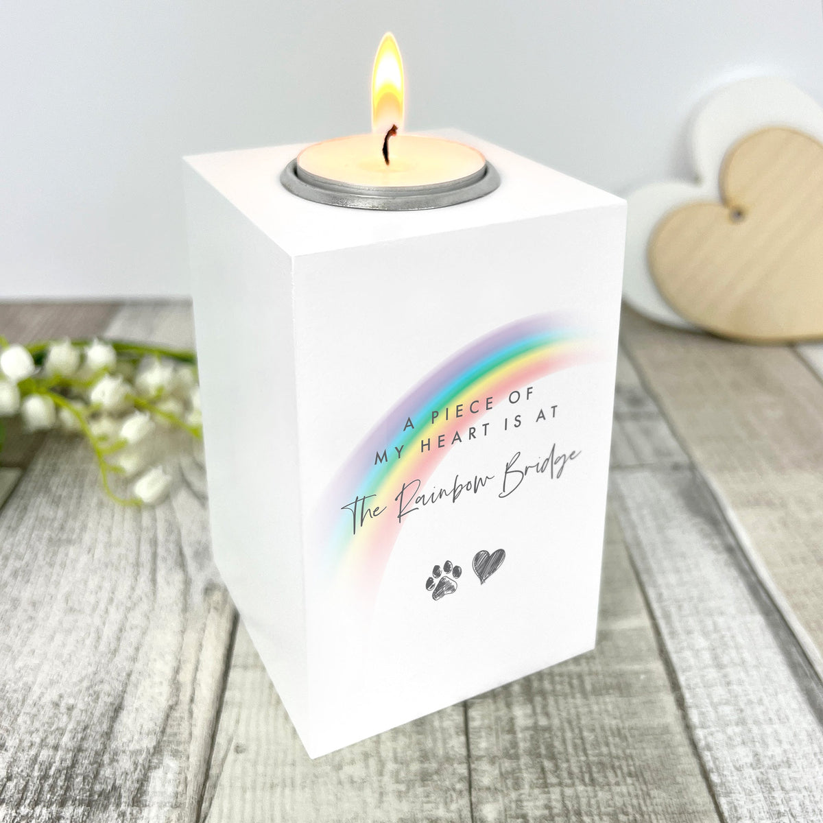 Rainbow Bridge White Tea Light Holder