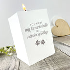 Hardest Goodbye Engraved White Tea Light Holder