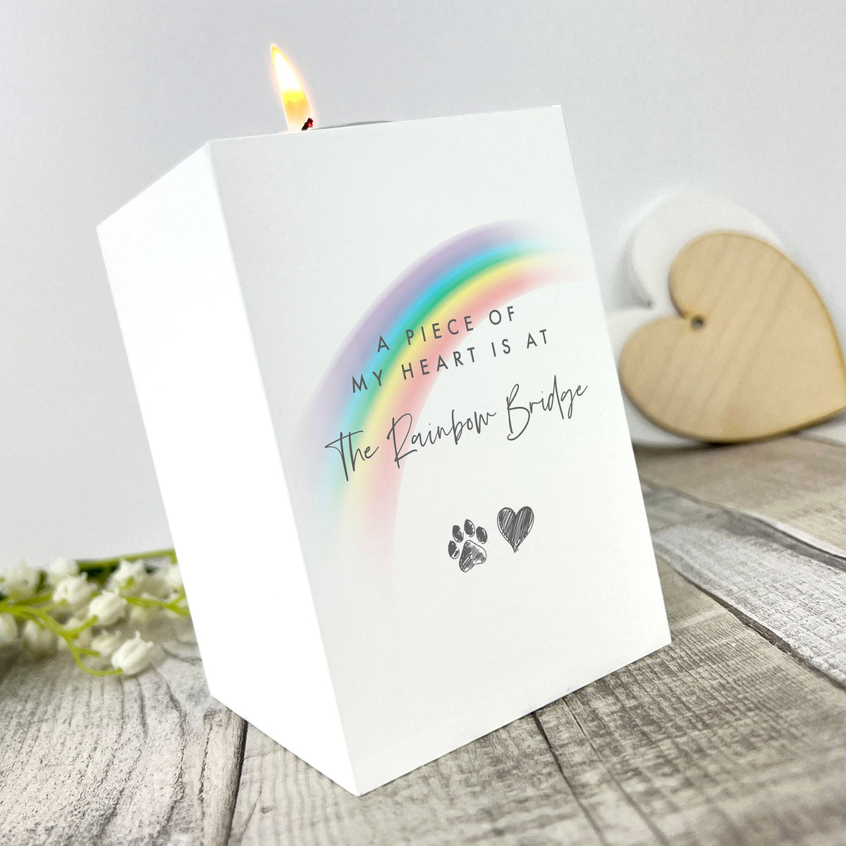 Rainbow Bridge White Tea Light Holder