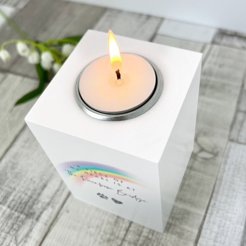 Rainbow Bridge White Tea Light Holder
