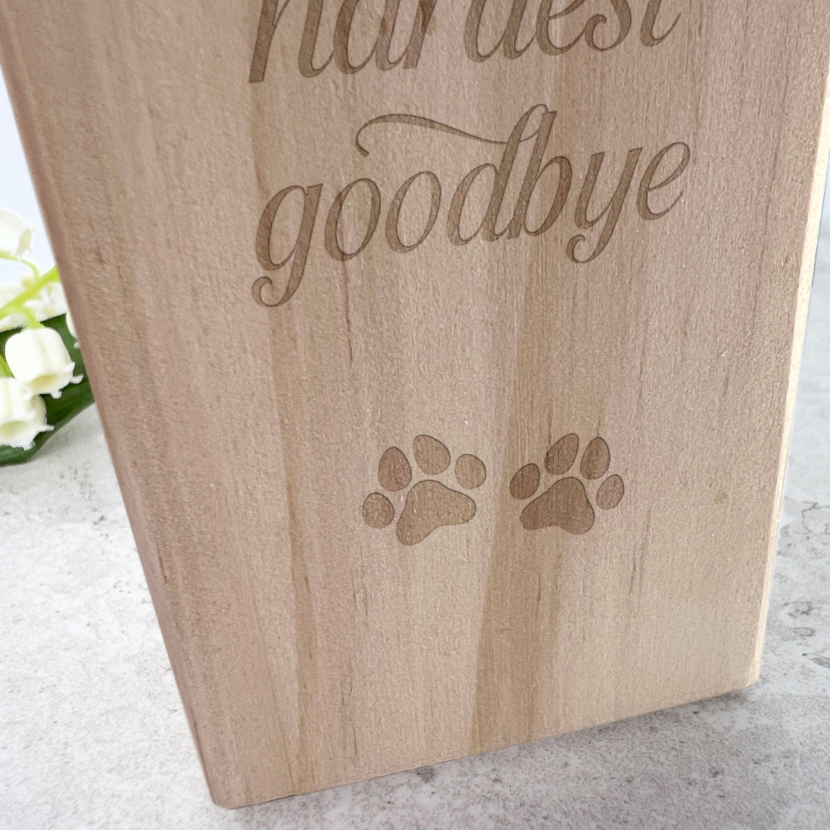 Hardest Goodbye Engraved Wooden Tea Light Holder
