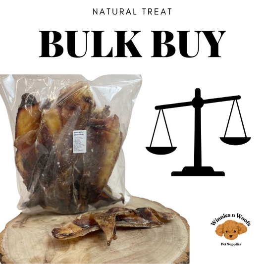 BULK BUY - Natural Dog Treats - 500g-1KG Bags - Beef Trachea/Moon Bones/Steak Strips/Sausages