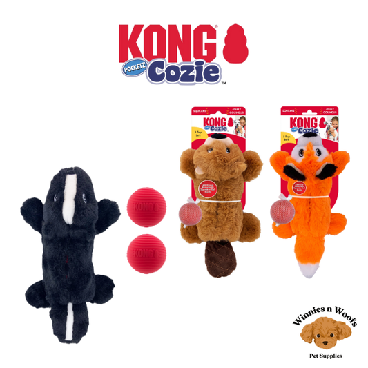 KONG Cozie Pocketz Plush Puzzle Dog Toy with Removable Squeaker