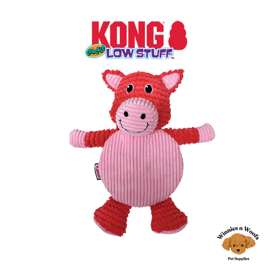 KONG Low Stuff Crackle Tummiez Pig Dog Toy