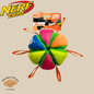 Nerf Dog Plush Squeak and Crunch Wedge Ball with Straps